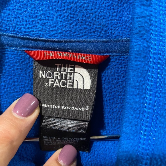 The North Face Long Sleeve Blue 1/2 Zip Fleece Pullover Size Large - Picture 5 of 6